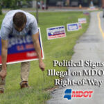 Political signs illegal on state right-of-way