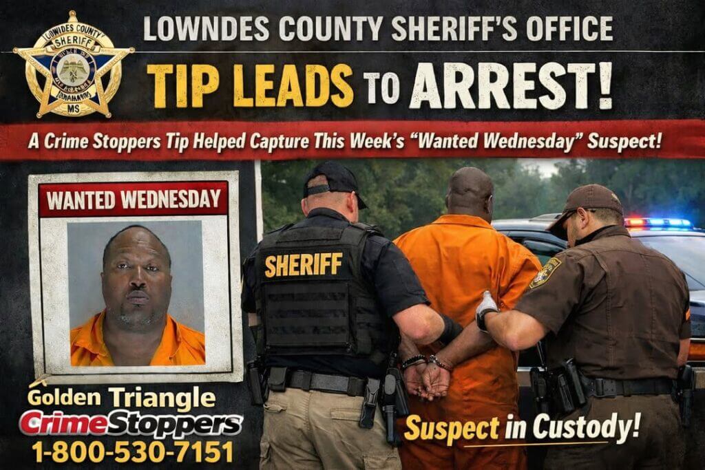 Crime Stoppers Tip Leads to Arrest in Lowndes County