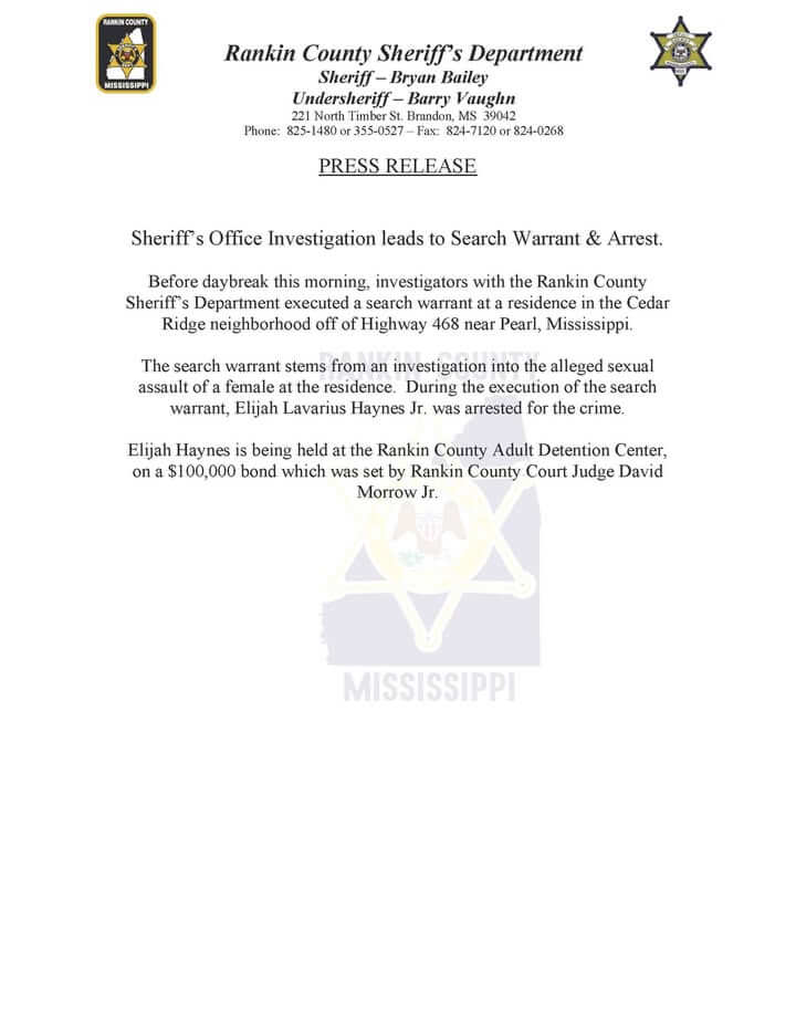Rankin County sheriff's deputies execute search warrant, arrest suspect