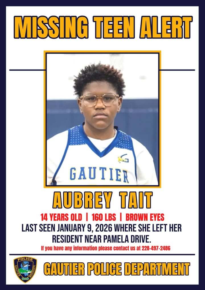Gautier police seek help finding missing 14-year-old Aubrey Black