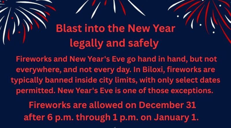 Biloxi Clarifies Fireworks Regulations for New Year’s Eve