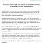 Mississippi opts into federal tax credit scholarship program Mississippi opts into federal tax credit scholarship program