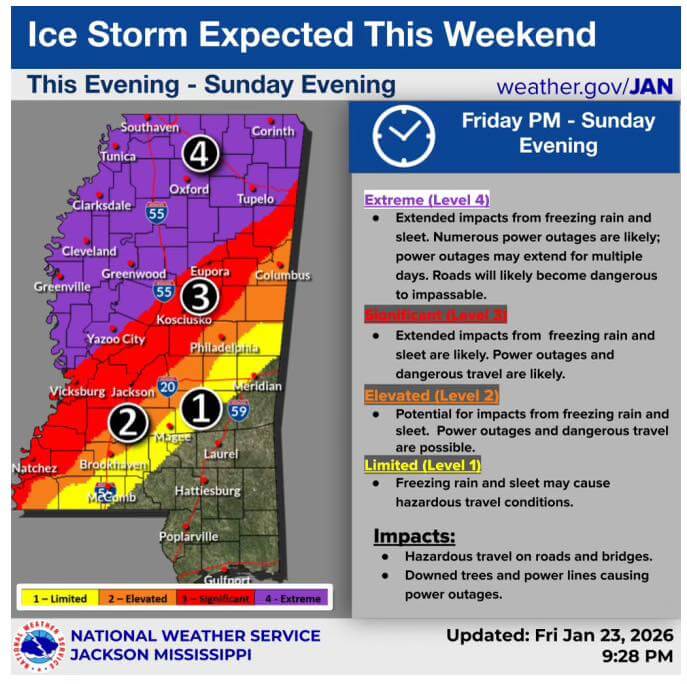 North Mississippi faces winter storm with icy roads, power outages