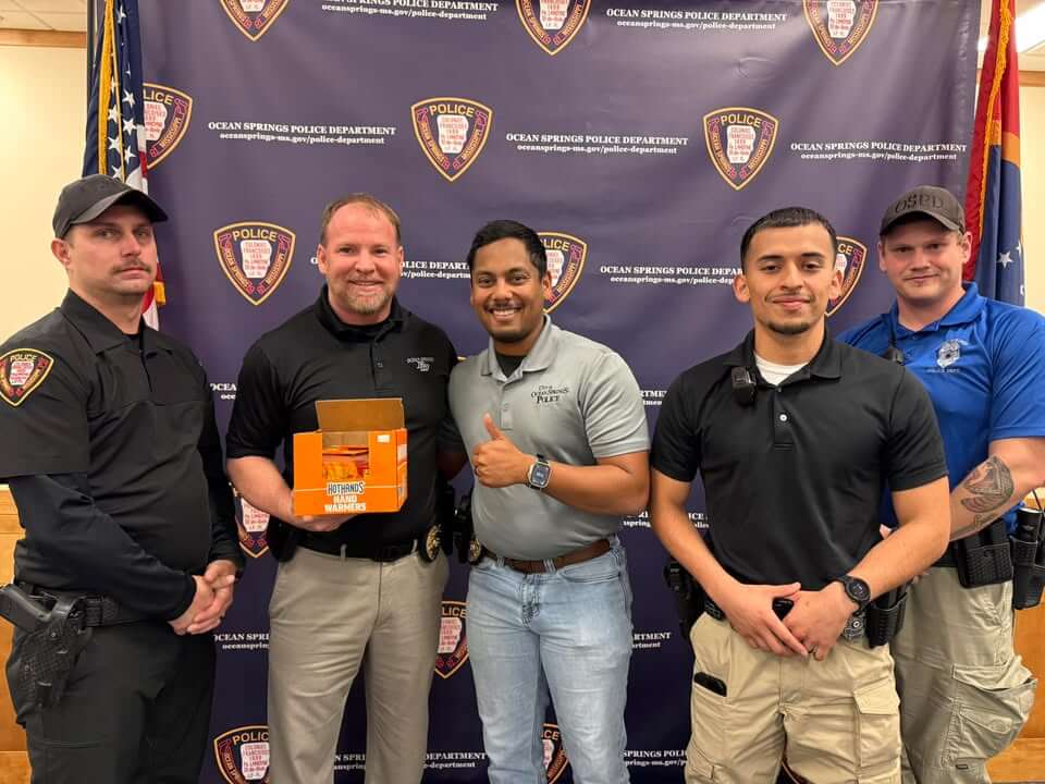 Overwatch Supply provides hand warmers for officers at Mardi Gras