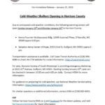 Facebook post announces cold weather shelters Facebook post announces cold weather shelters