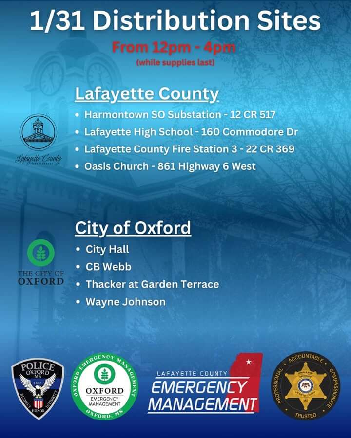 Mississippi National Guard opens food and water distribution sites in Lafayette County