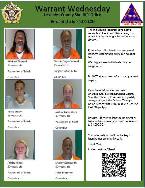 Lowndes County Sheriff’s Office Launches Weekly Warrant Bulletin in 2026
