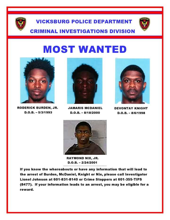 Vicksburg Police post update on Facebook