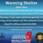 Lafayette County opens warming shelter; Oxford to open at 7 p.m. Lafayette County opens warming shelter; Oxford to open at 7 p.m.
