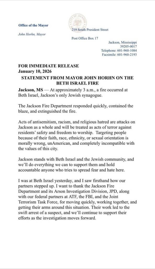 Jackson police and sheriff condemn hate attack at Beth Israel