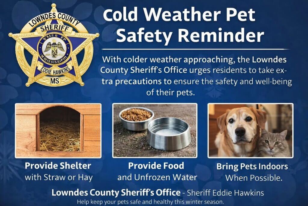 Lowndes County urges residents to protect pets in cold weather