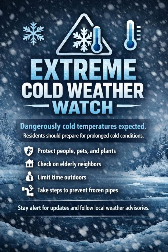 Extreme cold watch takes effect Sunday evening in southeast Louisiana, southern Mississippi