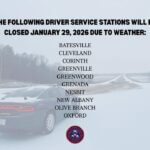 Driver Service Bureau closes North Mississippi offices Jan. 29 due to winter weather Driver Service Bureau closes North Mississippi offices Jan. 29 due to winter weather