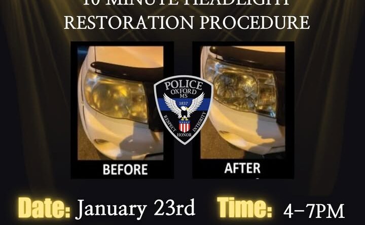 Oxford Police offer free headlight cleanings Friday