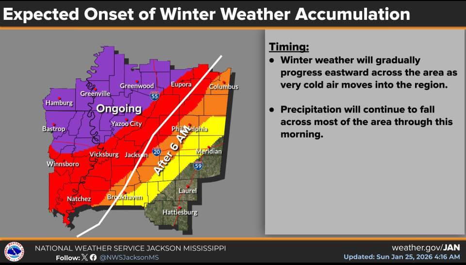 Weather update posted on social media