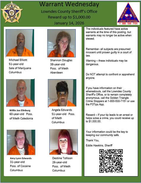 Lowndes County Police Seek Help in Locating Wanted Persons