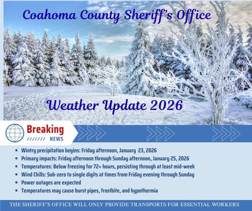 Coahoma County warns of hazardous roads as winter storm begins