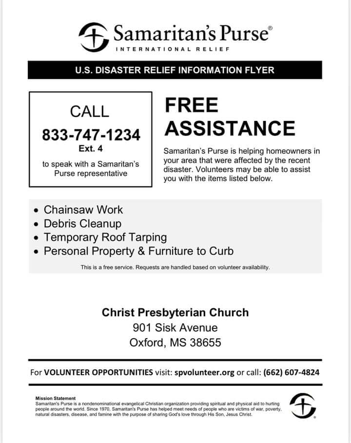 Samaritan's Purse offers free disaster relief in Oxford
