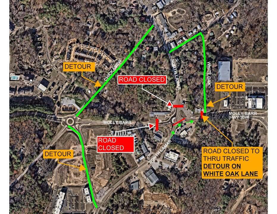 North Lamar Boulevard and Molly Barr Road Intersection Closed