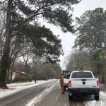 Tree sags on utility lines, blocks College Hill Road Tree sags on utility lines, blocks College Hill Road