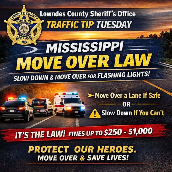 Mississippi urges drivers to move over for roadside vehicles