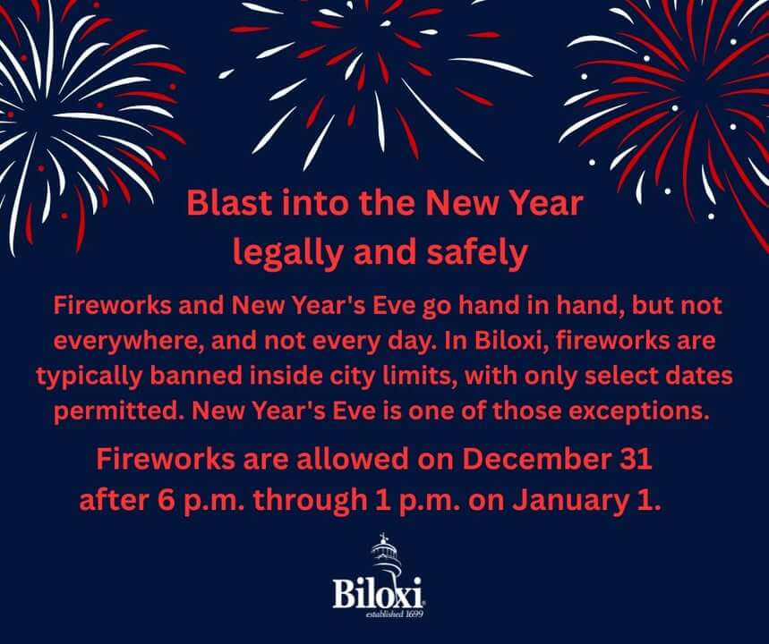 Biloxi Limits Fireworks to Selected Holidays and Events