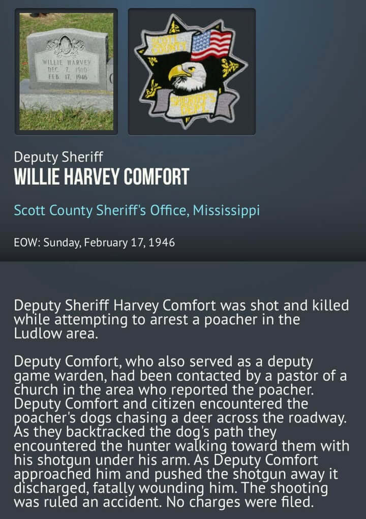 Scott County remembers Deputy Willie Harvey Comfort on Feb. 17 anniversary