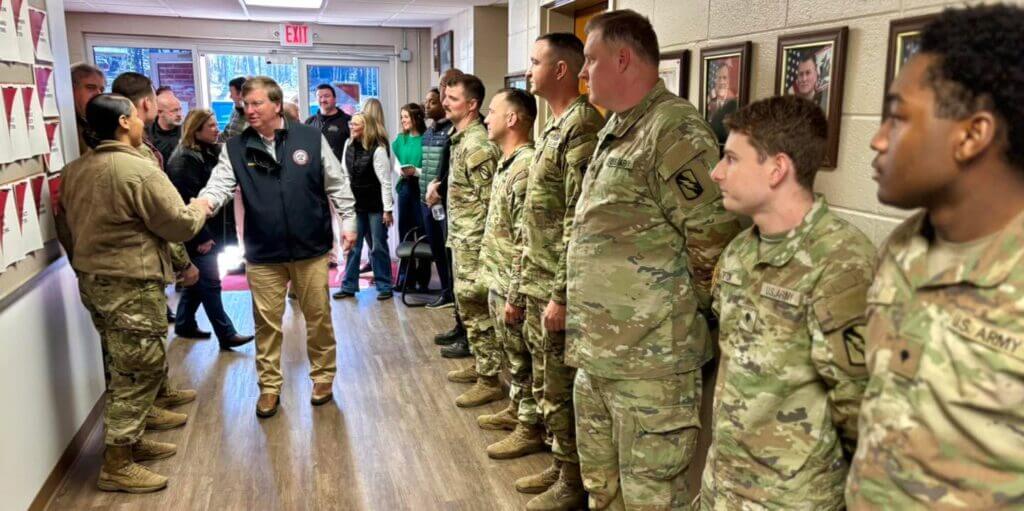 Reeves visits Mississippi National Guard armory in Iuka