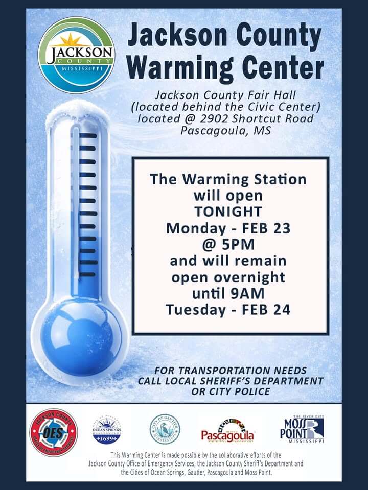 Jackson County opens warming station in Pascagoula