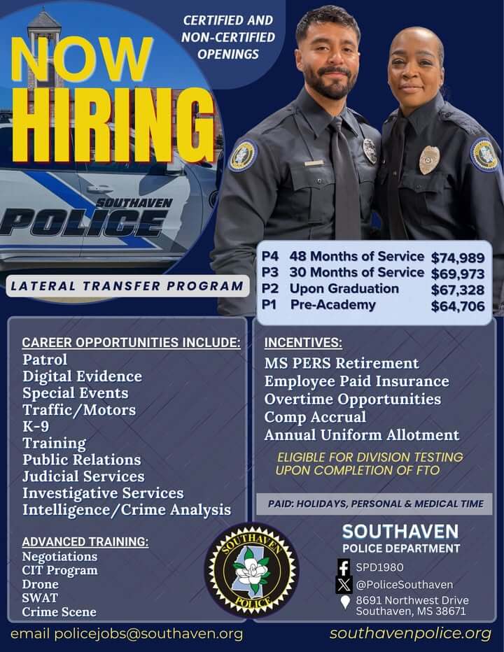 Southaven Police Department launches hiring drive