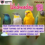 Mostly cloudy, warm with near-record highs; rain chances rise toward weekend Mostly cloudy, warm with near-record highs; rain chances rise toward weekend