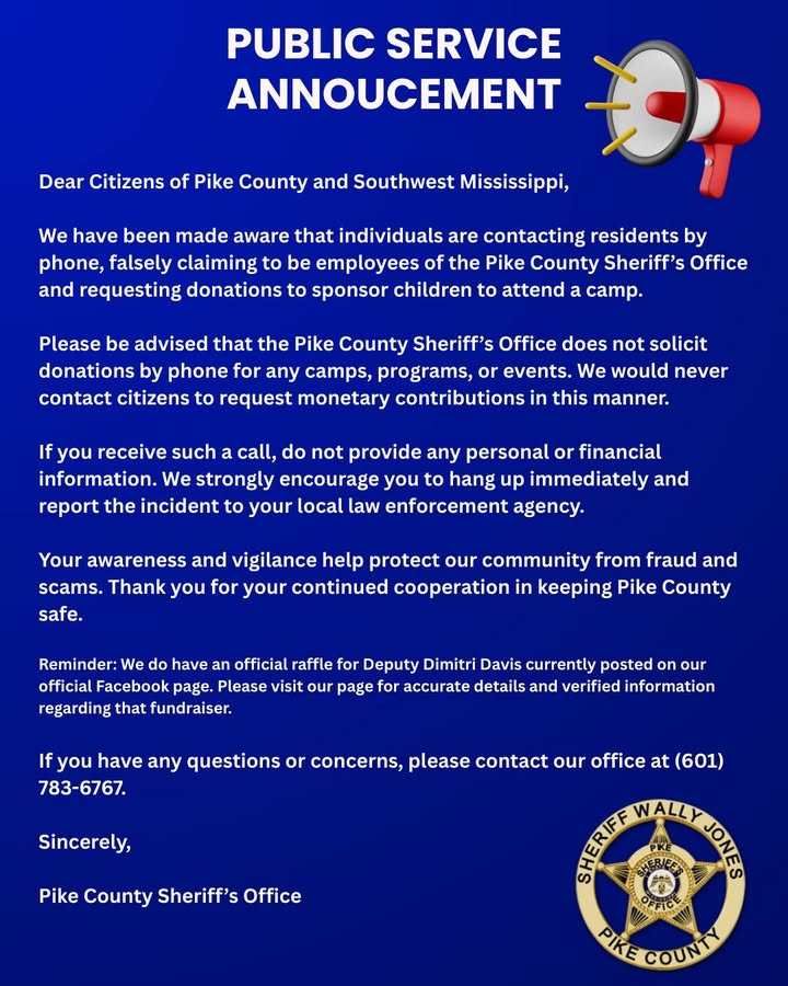 Pike County Sheriff's Office warns public about scams