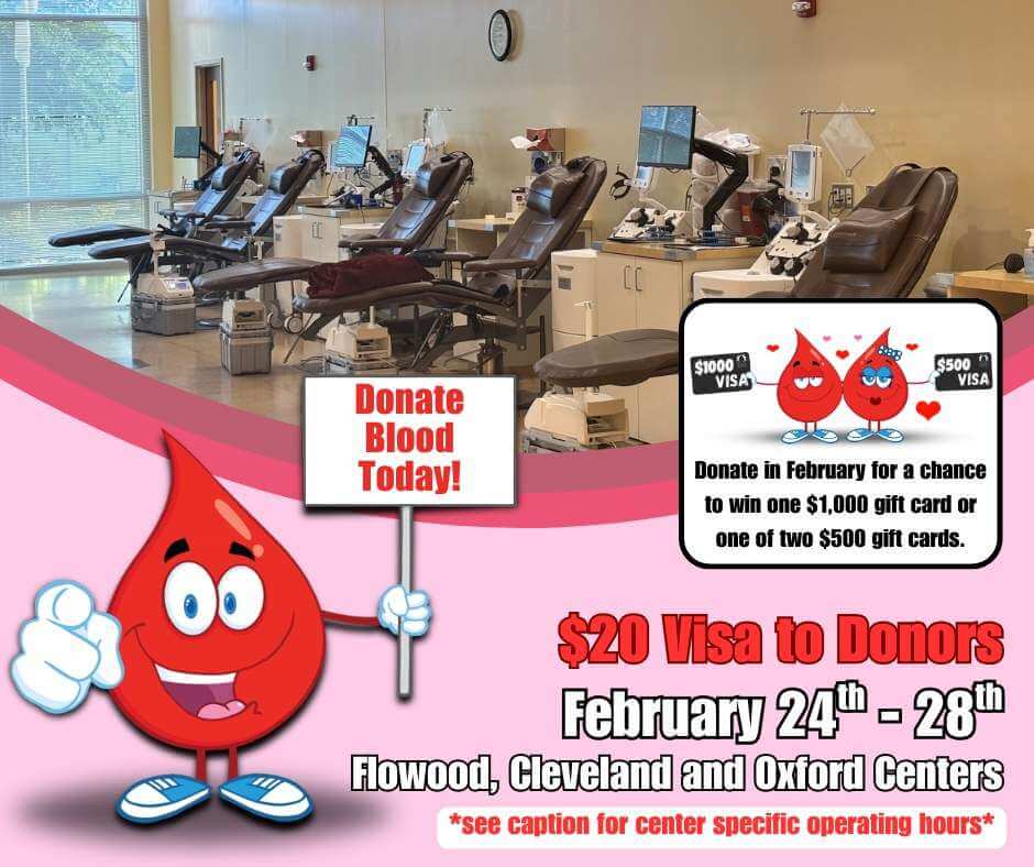 Mississippi Blood Services offers $1,000 prize for donors