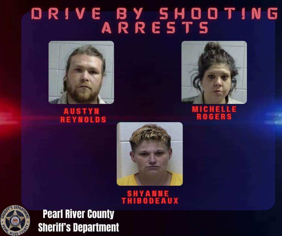 Two arrested, third sought in Pearl River County drive-by shooting