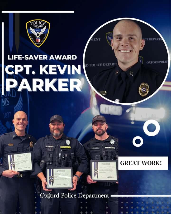 Oxford police present Life-Saver awards to three officers