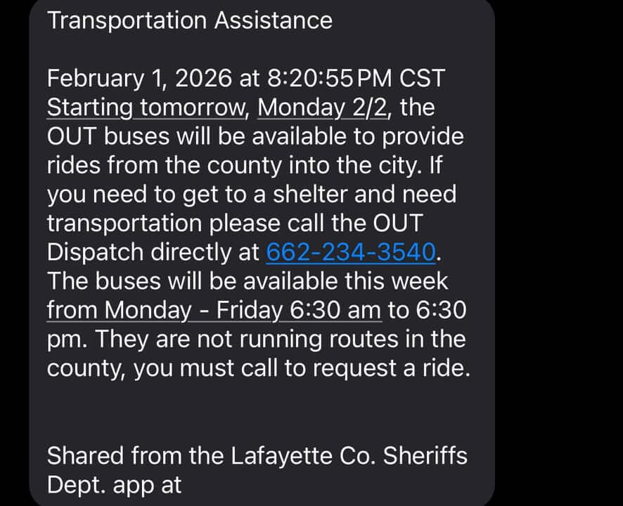 Oxford-University Transit posts brief Facebook update