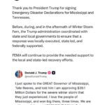 Facebook post thanks Trump, Noem for work on behalf of Mississippi Facebook post thanks Trump, Noem for work on behalf of Mississippi