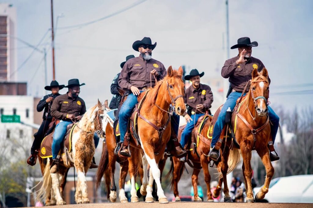 Law enforcement ride in 2026 Dixie National Rodeo Parade