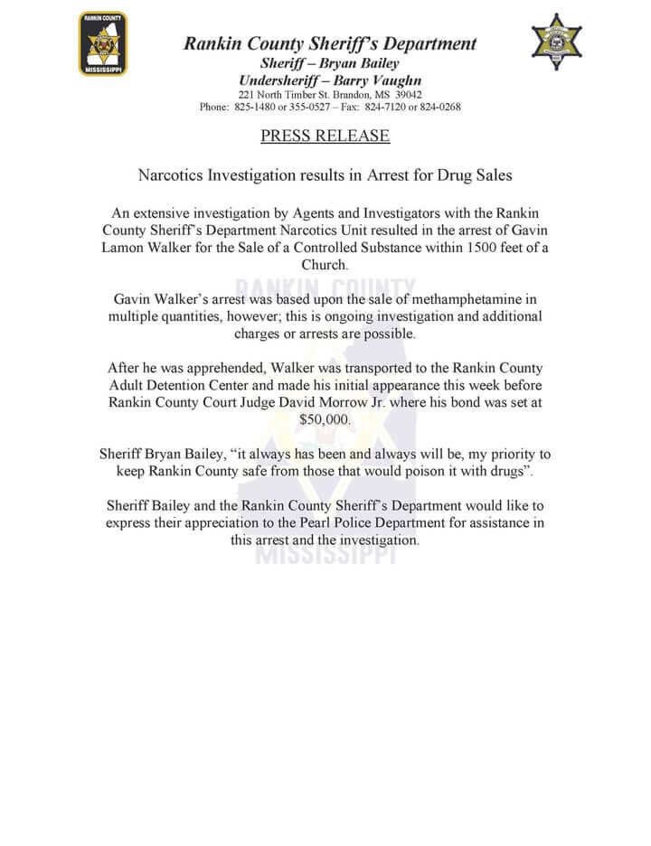 Rankin County narcotics investigation leads to arrest for drug sales