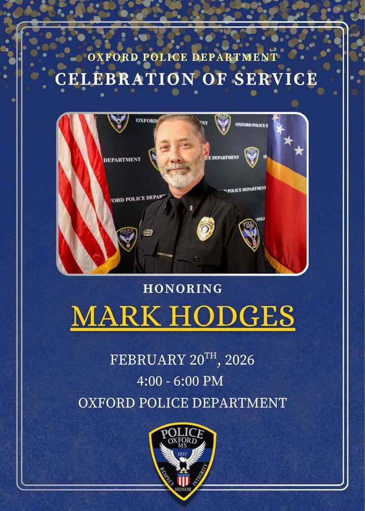 Oxford reads retirement proclamation for Lieutenant Mark Hodges