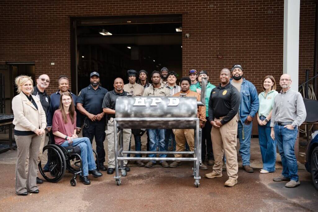 PRCC welding students build grill for Hattiesburg police