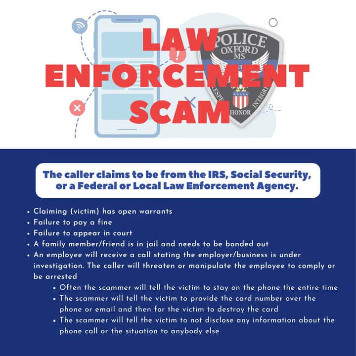 Oxford police warn of warrant scam calls