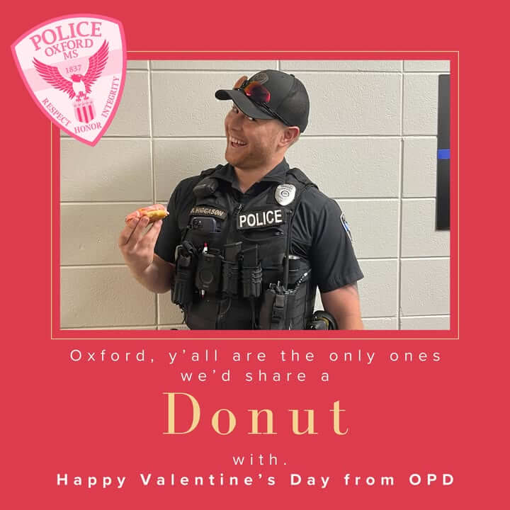 Oxford Police Department sends Valentine’s Day message to community