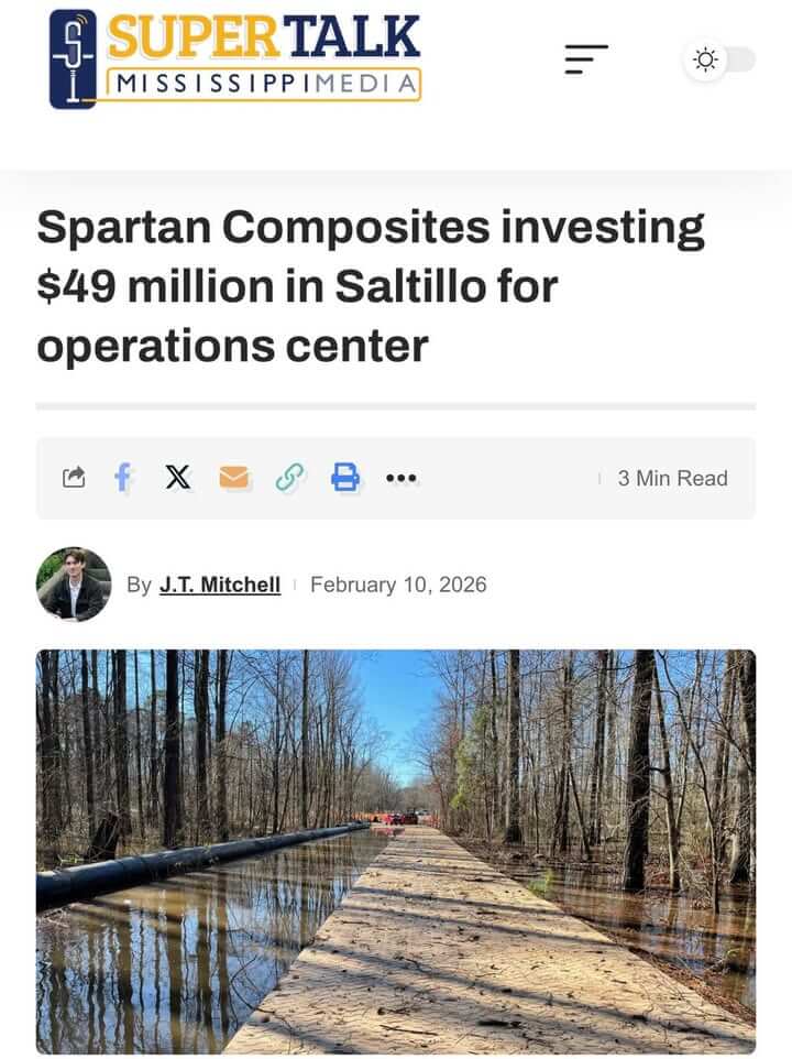Spartan Composites invests $49 million in Mississippi