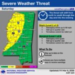 NWS Jackson upgrades parts of state to slight severe-storm risk Saturday NWS Jackson upgrades parts of state to slight severe-storm risk Saturday