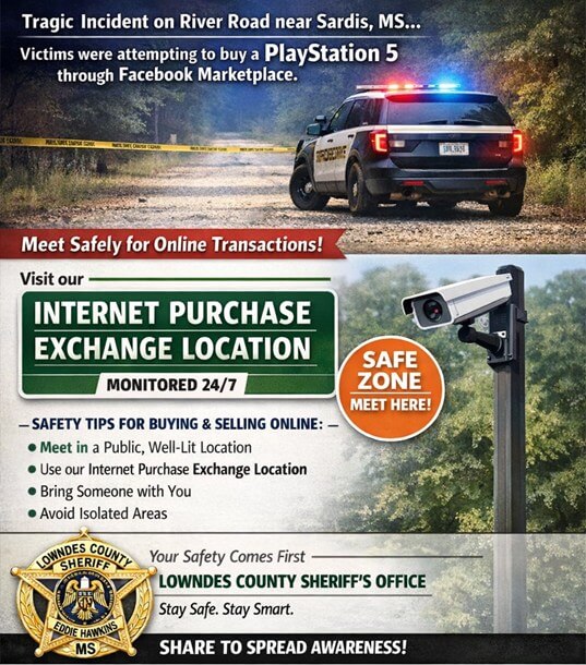 Lowndes County urges use of monitored exchange site after reported marketplace shooting