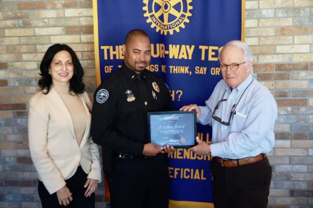 Rotary Club of Jackson honors officer for role in saving gunshot victim