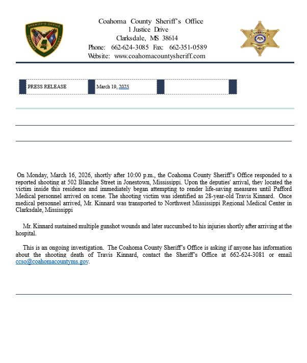 Coahoma County Sheriff's Office posts on Facebook
