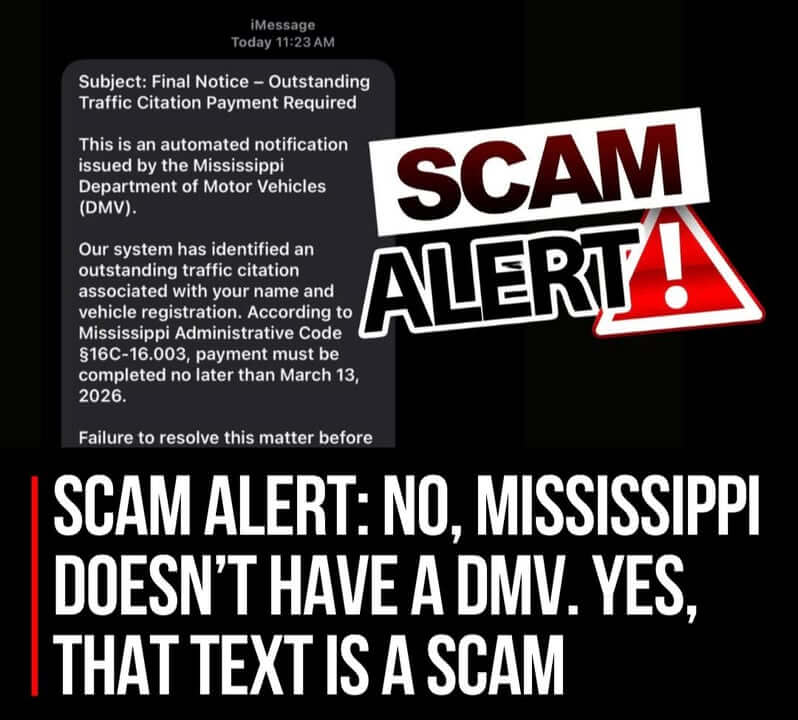 Scam texts impersonate Mississippi 'DMV,' officials warn