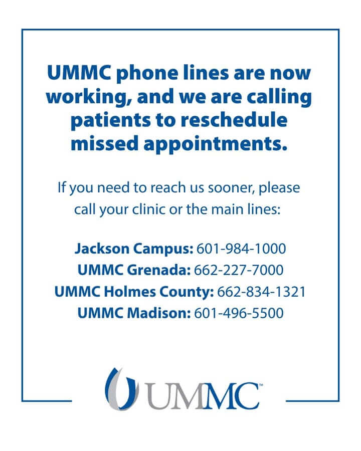 UMMC restores phone service, calls patients to reschedule appointments